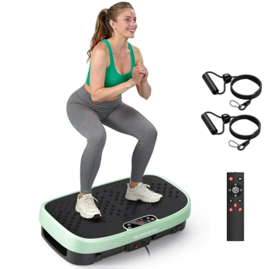 Macchina per esercizi con piattaforma vibrante curva per uso domestico, per la perdita di peso e il drenaggio linfatico, struttura in ABS+acciaio, nera, extra-large