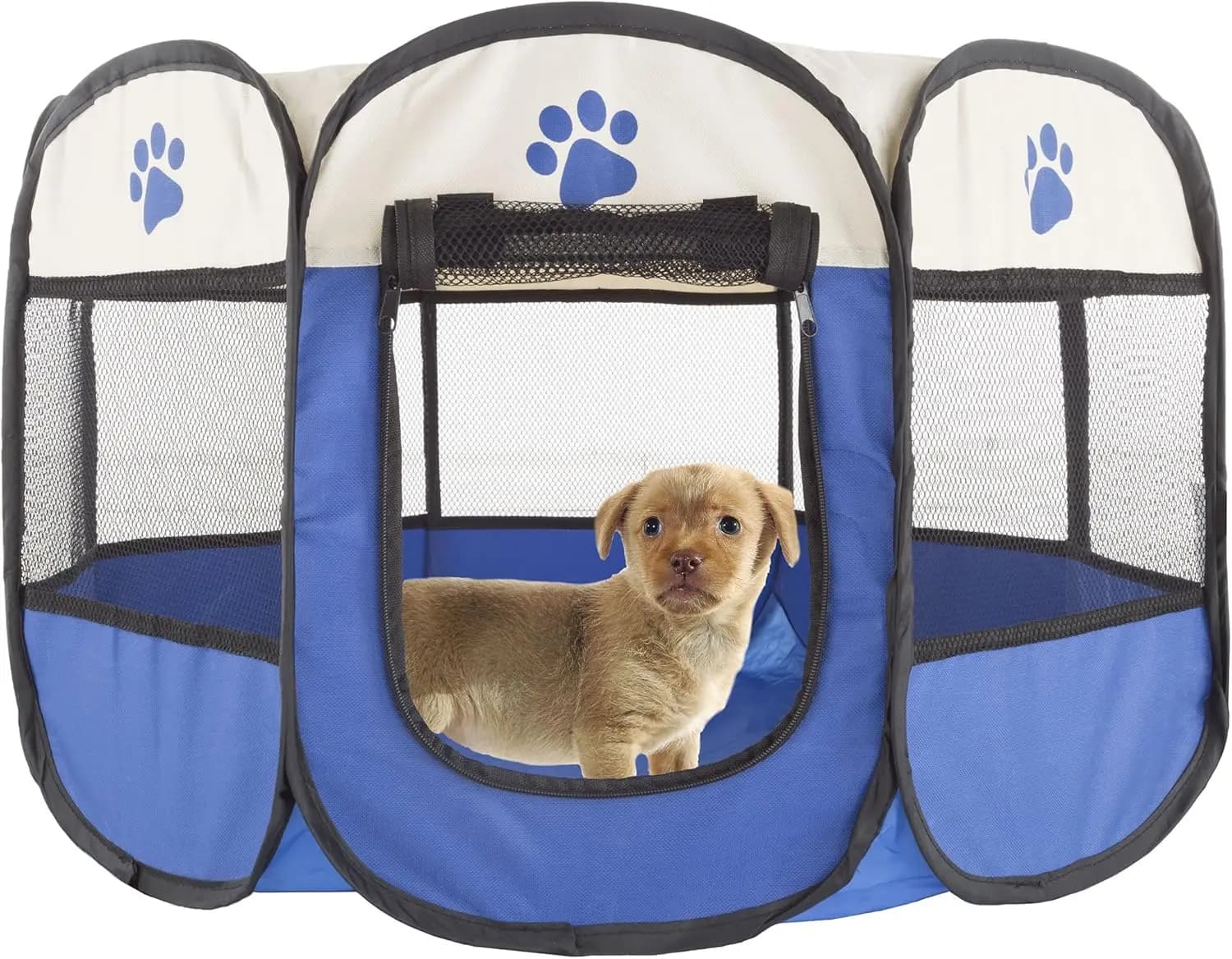 Recinto Portatile Pop-Up da 26 Pollici per Cani e Piccoli Animali, Uso Interno ed Esterno con Borsa per il Trasporto