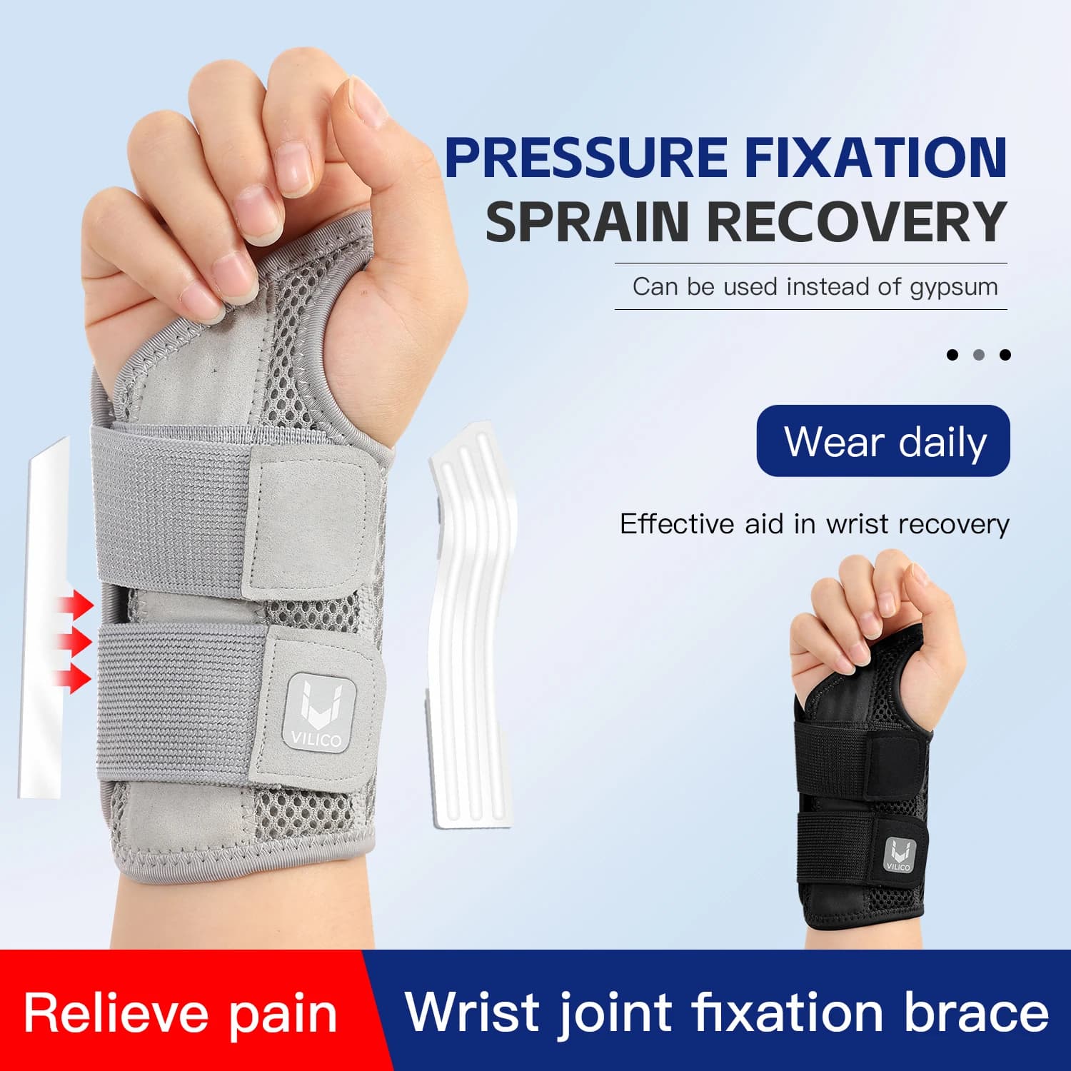 1/2 finger joint pain dropper, adjustable wrist protection with double strap, with slim design, thumb tension protection strap, wrist protection