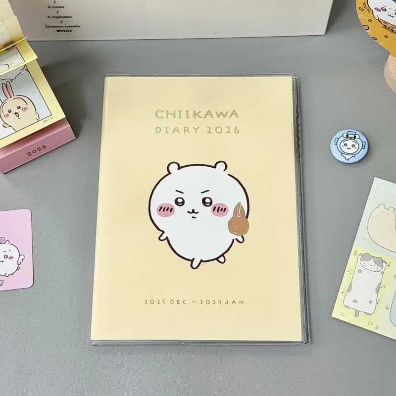 Agenda Giornaliera Anime Chiikawa 2026, Taccuino Giallo Carino e Esteticamente Gradevole per Pianificazione e Monitoraggio degli Obiettivi, Nuovo Kawaii