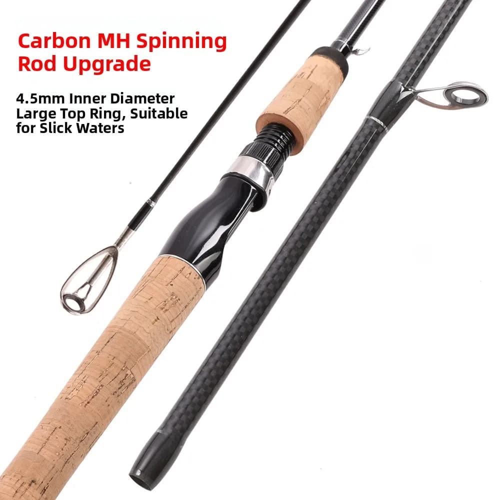 Ultra-Rigid Carbon MH Fishing Rod with Freshwater Gun Grip, Blackfish, Persian, River, Lake, Torrent