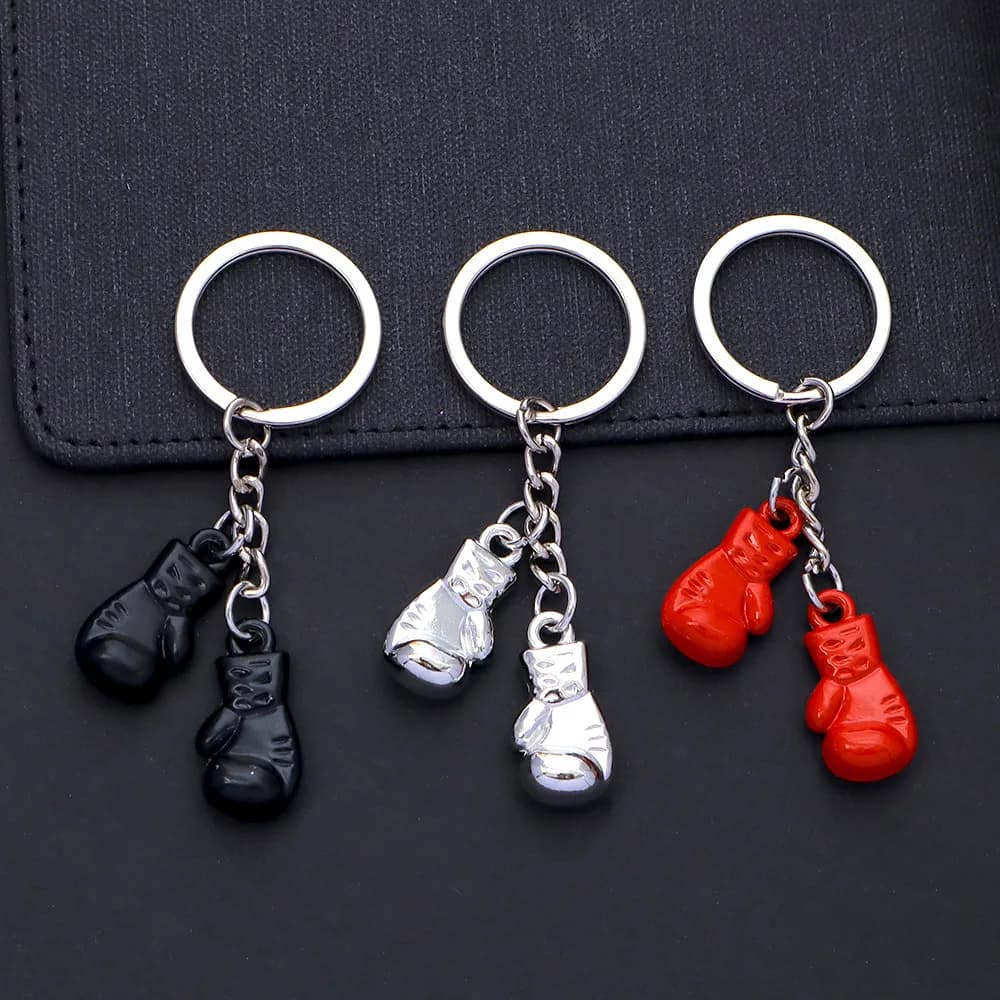 Keyring with 3D creative boxing glove pendant, event gift at gym, fitness club