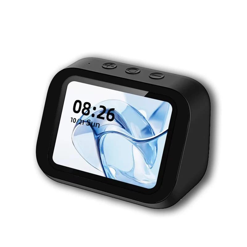 Sveglia Bluetooth intelligente con altoparlante Display meteorologico Luce notturna Lettore di storie musicali Cornice per foto APP Bluetooth Nero
