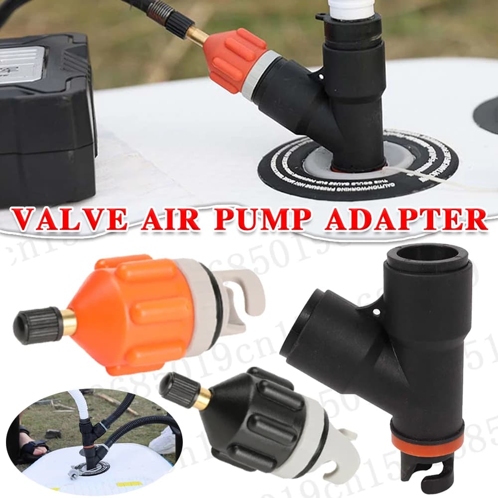 Adattatore valvola aria Gonfiabile canottaggio gommone pagaia canoa kayak valvola aria pompa compressore convertitore 2 teste per tavola SUP