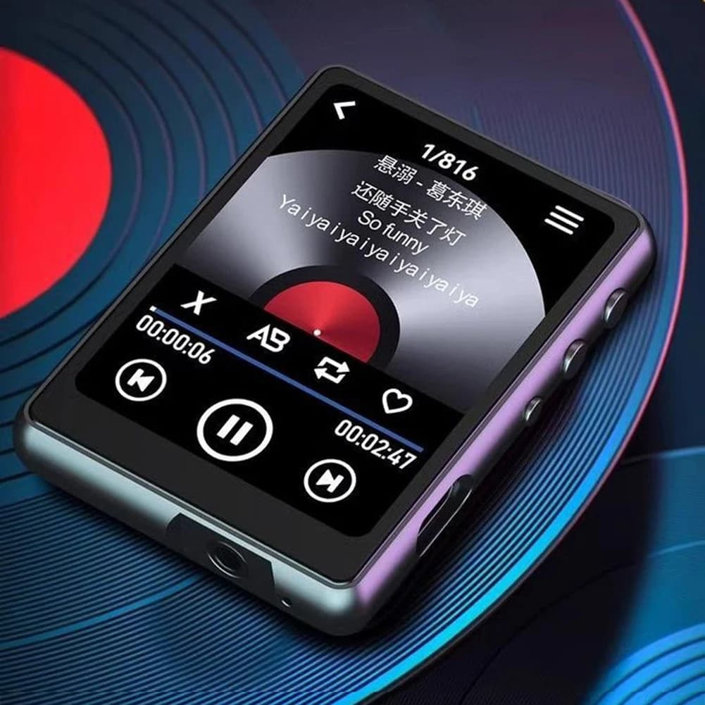 Lettore MP3 MP4 con Schermo Touch, Riproduttore Musicale Lossless, Registratore Vocale Compatibile Bluetooth con Altoparlante, FM/E-book/Registratore