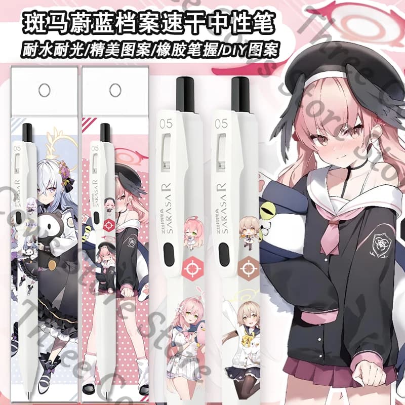 Anime Blu Archivio Shimoe Koharu Shirasu Azusa Urawa Hanako Ajitani Hifumi Cosplay 0.5mm Studente Penna Gel Ventole Regalo