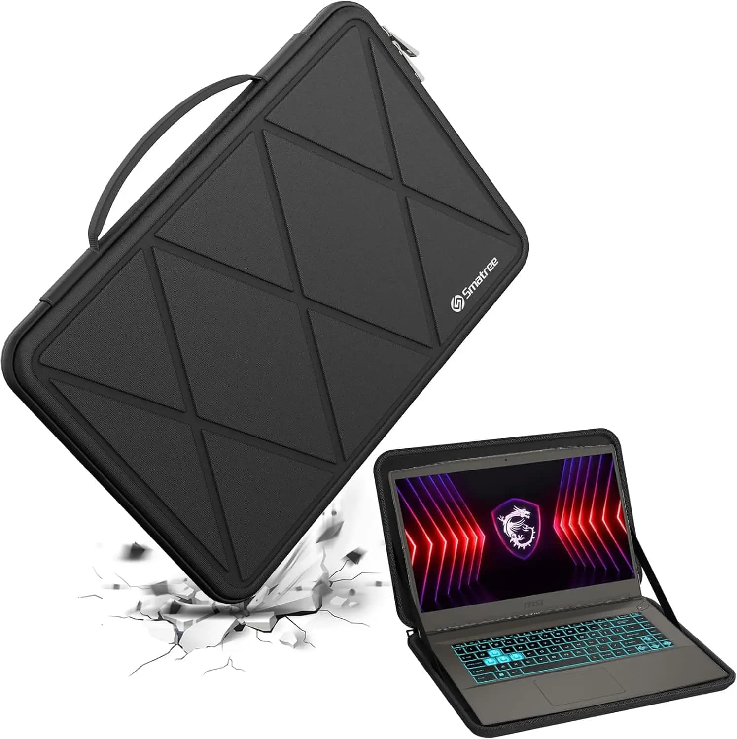Custodia rigida per computer portatile in EVA compatibile con laptop MSI Prestige A16 AI+ Copilota+PC/Prestige 16AI Studio B1V da 16 pollici (X8288)