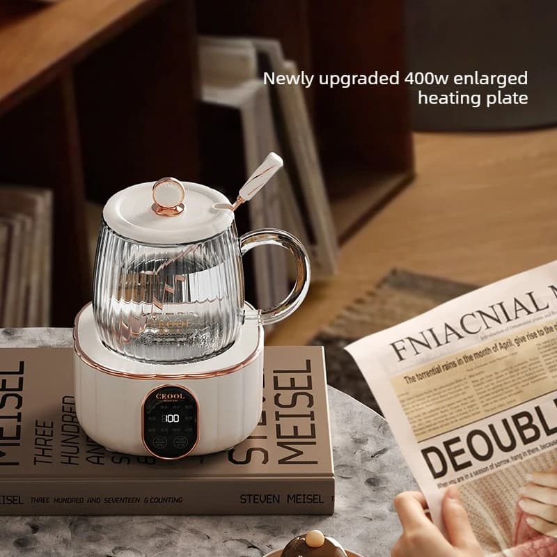 Bollitore Elettrico Compatto Multifunzione, Tazza Termica con Mantenimento del Calore per 12 Ore, Design Separabile, Silenzioso, Bollitore per la Salute per Casa e Ufficio