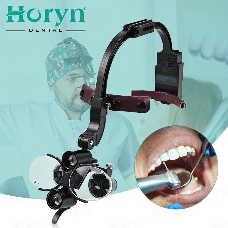 Faro dentale a LED 2.5X/3.5X Lenti di ingrandimento binoculari Fascia regolabile 5W Dentista Faro chirurgico Lente d'ingrandimento per odontoiatria