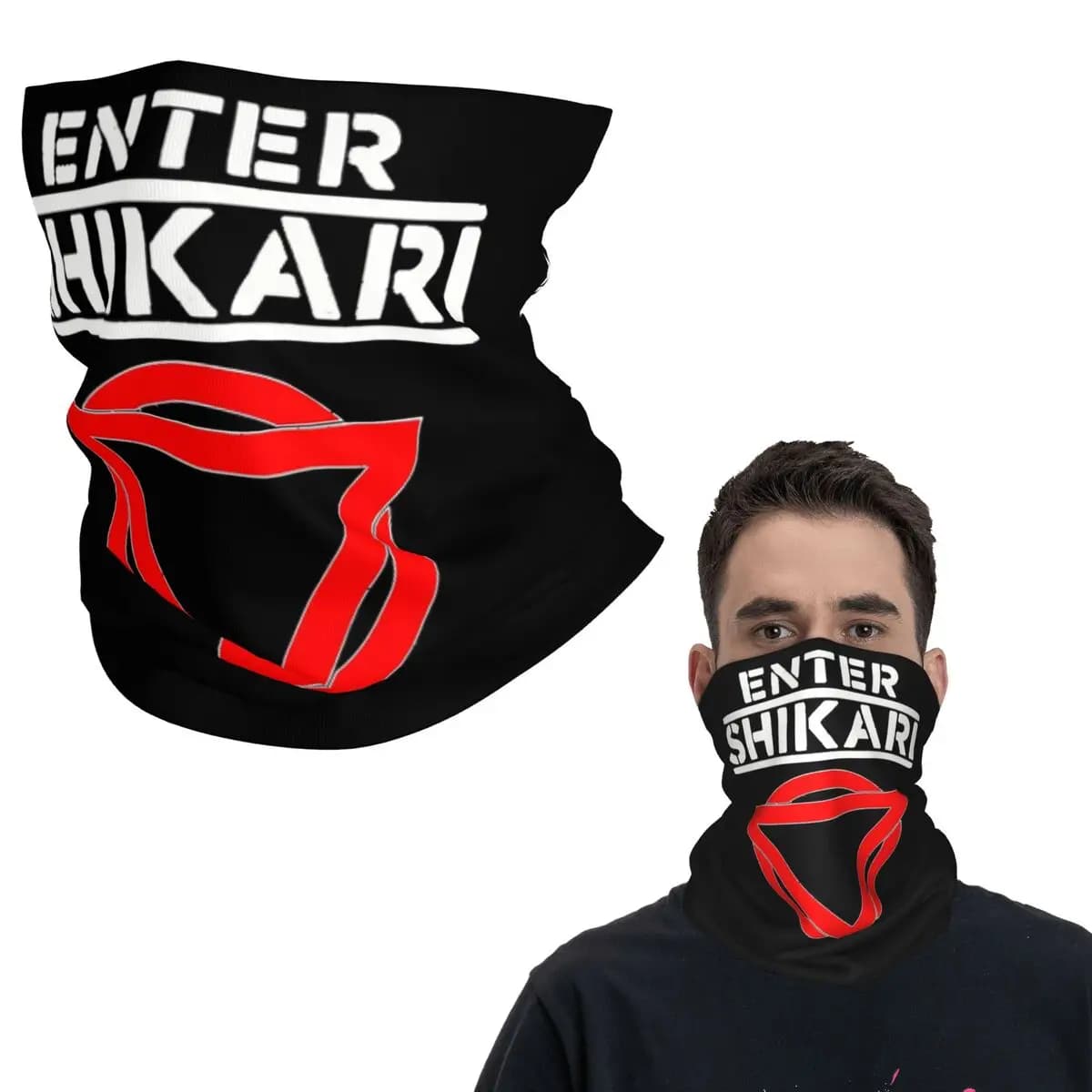 Enter Shikari Rock Band Graphic Bandana Copricollo Sciarpa per il viso stampata Maschera calda per il viso Escursionismo Pesca Per uomo Donna Adulto