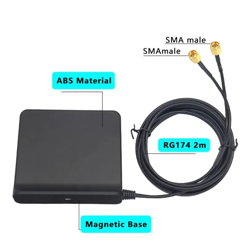 Antenna WiFi Esterna Omnidirezionale OK Signal Boost 5G 4G LTE 3G GSM Mimo ad Alto Guadagno 12dBi 600-6000Mhz (Nero SMA Maschio)