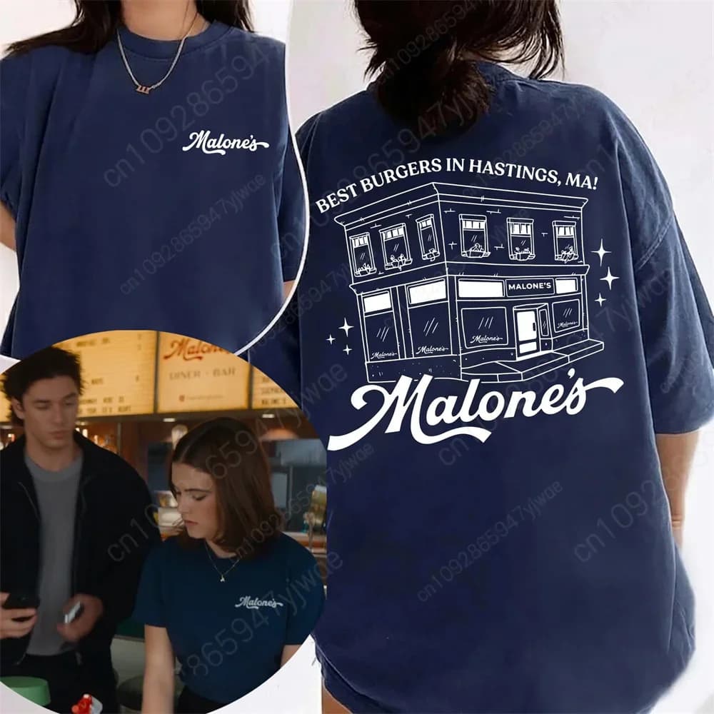 T-shirt Off Campus Hannah Wells, Maglietta Vintage Malone, Maglietta Romantica Hockey Briar University, T-shirt Estiva da Spiaggia Uomo/Donna