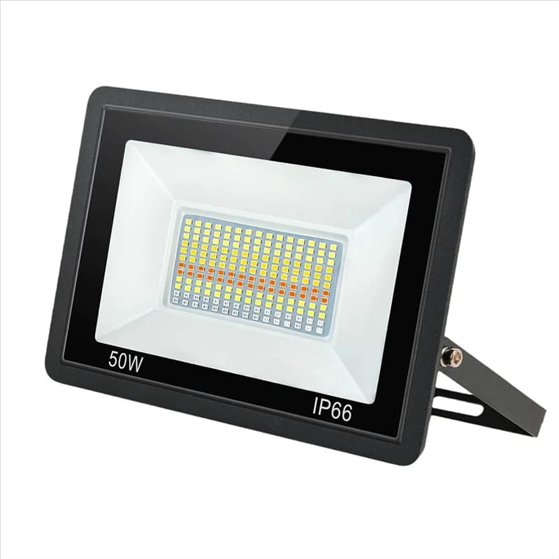 Luci di inondazione impermeabili a LED AT19-RGB, controllo intelligente TUYA con telecomando, luci fai-da-te per decorazioni per display all'aperto di Halloween Spina americana