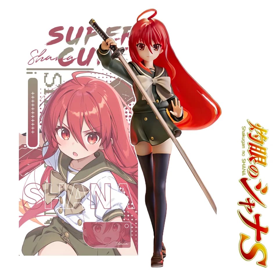 Action Figure Anime Giapponese The Shakugan no Shana - Shana, la Cacciatrice dai Capelli Fiammeggianti e dagli Occhi Scintillanti, 19 cm, in PVC, Modellino da Collezione per Adulti