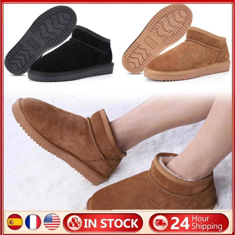 Stivali da neve da donna Stivaletti invernali caldi Stivaletti corti antiscivolo Stivali termici in peluche resistenti all'acqua per gli sport all'aria aperta