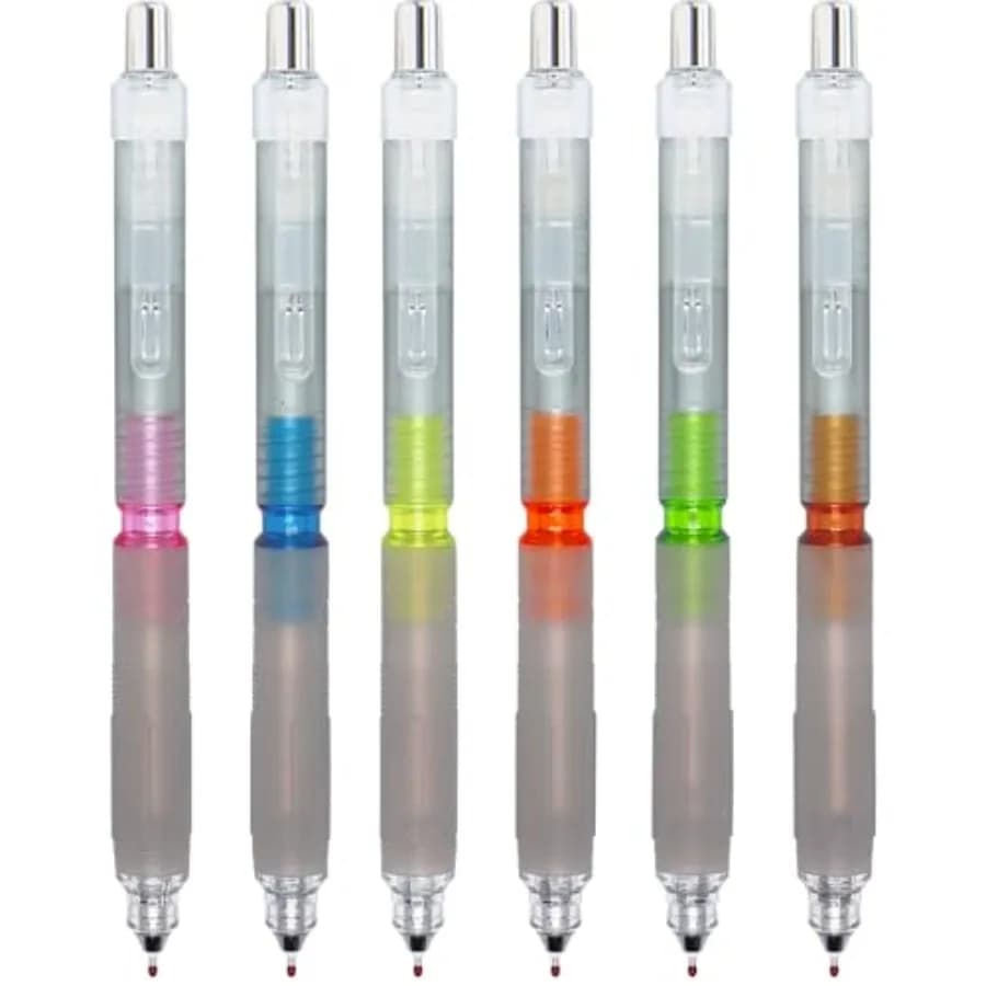 0.5mm Fine Point, Black ink gel pens, Retractable Gel Pens, Quick Drying, Writing, Box of 6 Pens