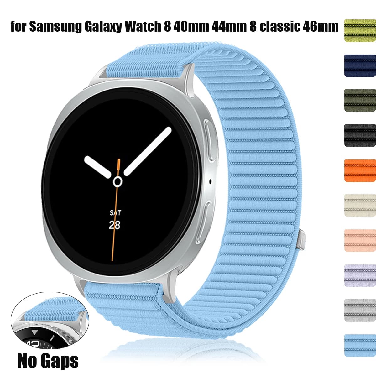 Cinturino per orologio per Samsung Galaxy Watch 8 40/44mm cinturino in nylon con cinturino 8 classico 46mm cinturino traspirante per accessori Samsung