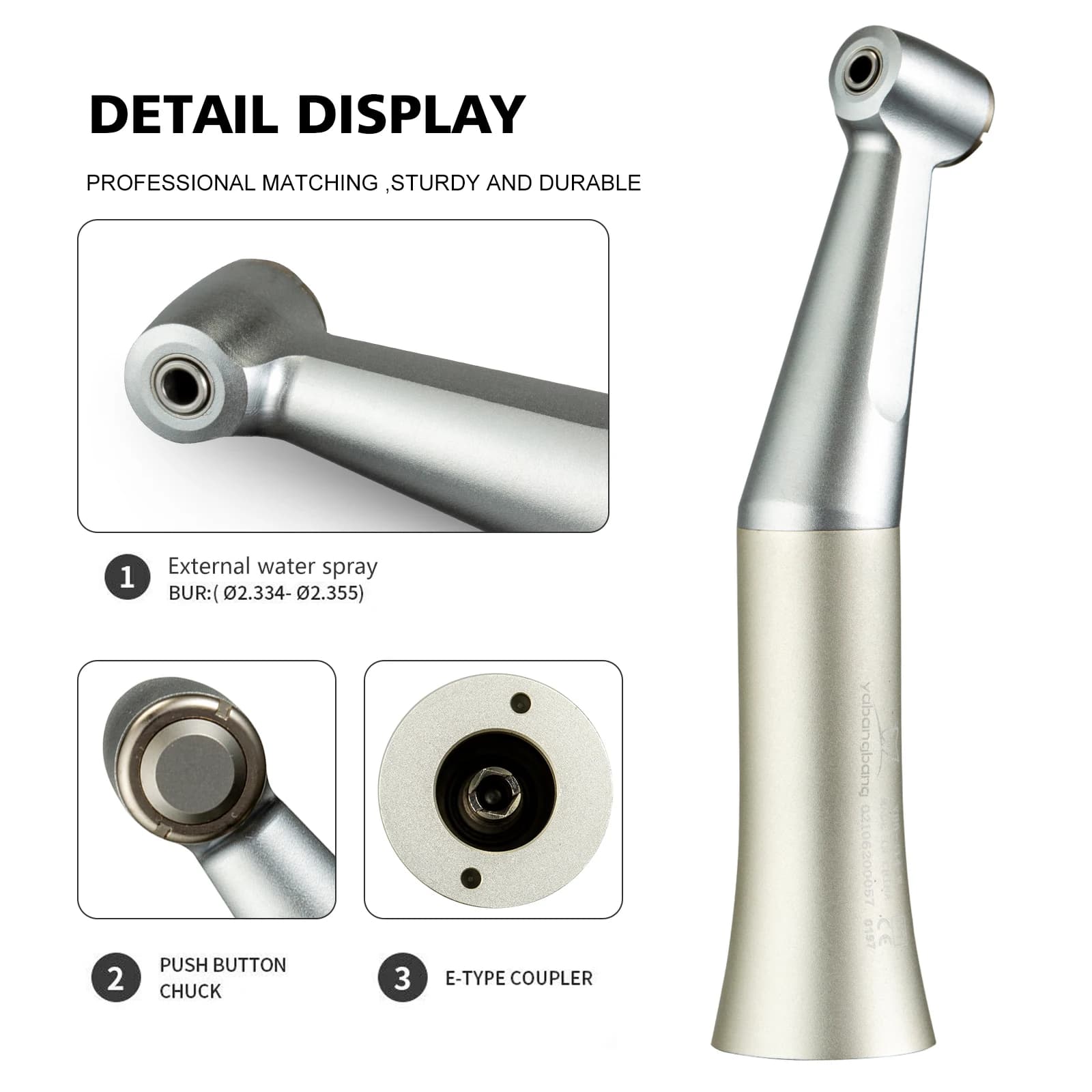 Dental handpiece for low speed external water 1:1 type button tool for outdoor water spray dentistry