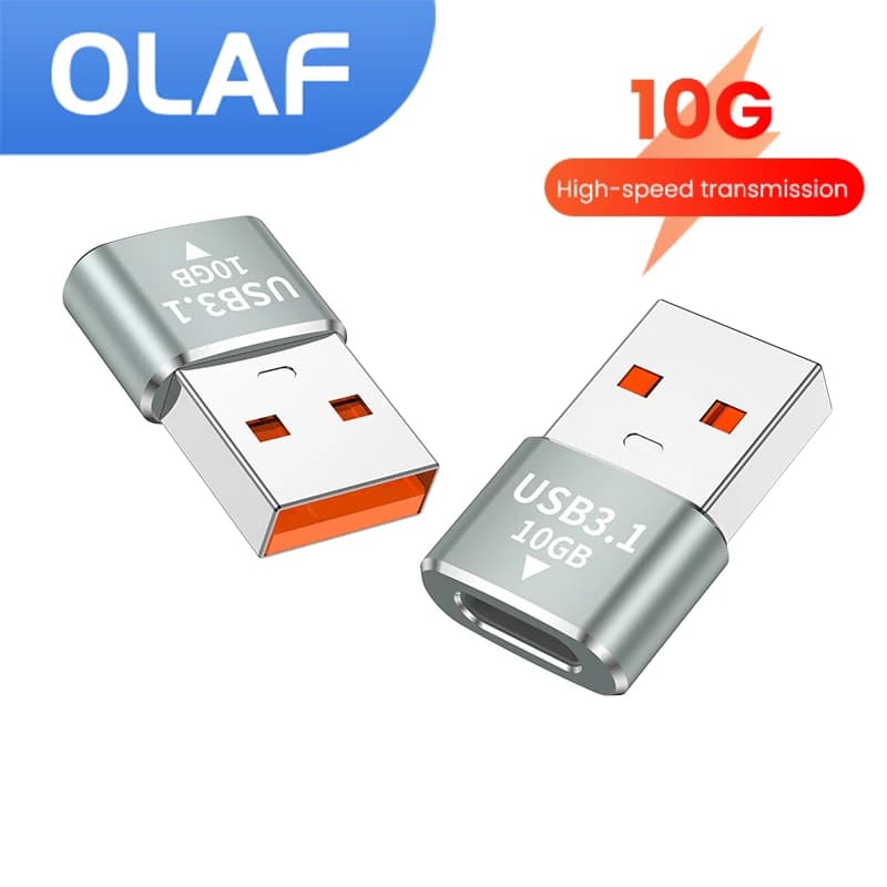 Olaf 120W Type C To USB 3.1 OTG Adapter USB C Female To USB Male Converter For MacBook Pro iPhone Xiaomi Earphone USBC OTG 10G