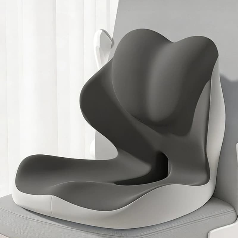 Office Lumbar Support Cushion, Memory Foam Seat Cushion with Integrated Backrest, Seat Cushion for Prolonged Sitting