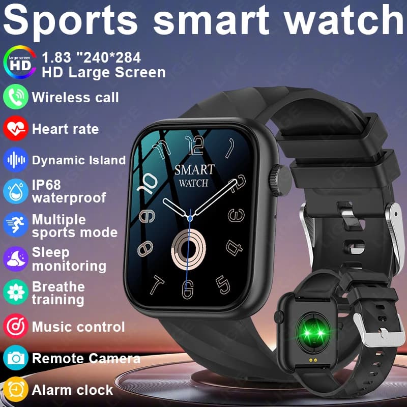 Nuovo Smartwatch 2026 per Uomo, Compatibile con Android e iOS, Schermo HD da 1,83'', Chiamate Bluetooth, Monitoraggio Frequenza Cardiaca e Sonno, Orologio Sportivo Impermeabile