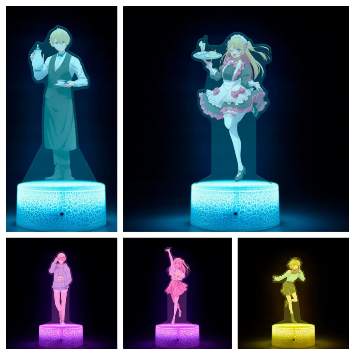 Luce Notturna in Acrilico con Personaggi Anime per Oshi No Ko, Decorazione da Scrivania per Camera da Letto, Figurina Atmosferica Creativa, Regalo di Compleanno