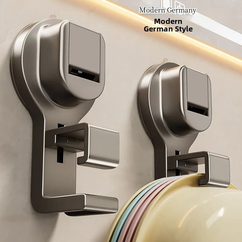 Gancio a ventosa potente senza foratura per cucina, bagno, lavabo, casa, lusso, utensile per appendere ciotole, gancio da bagno adesivo forte