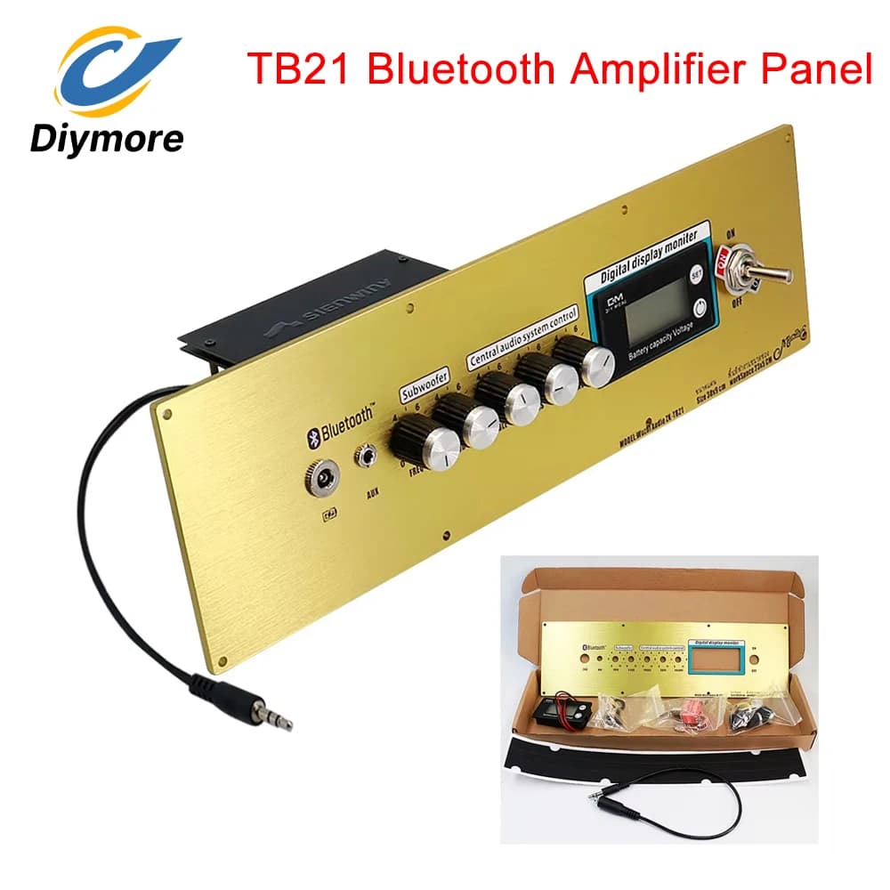 Kit Amplificatore Elettronico Fai-da-Te ZK-TB21 con Bluetooth, Pannello di Controllo Volume, Display Digitale e Pannello Frontale in Lega di Alluminio