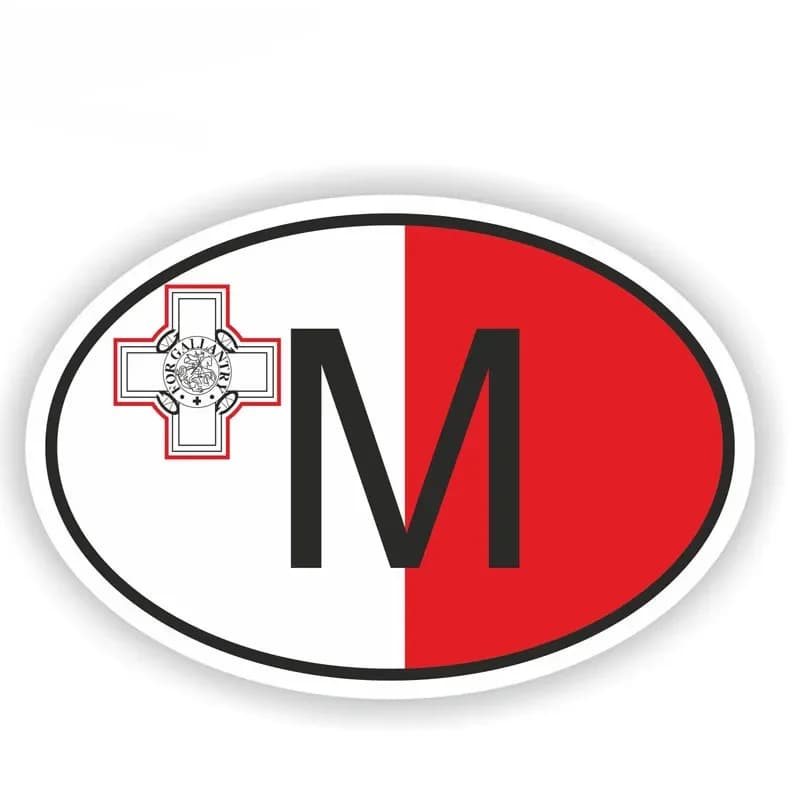 Accessories M Car Sticker for car helmet with country code MALTA