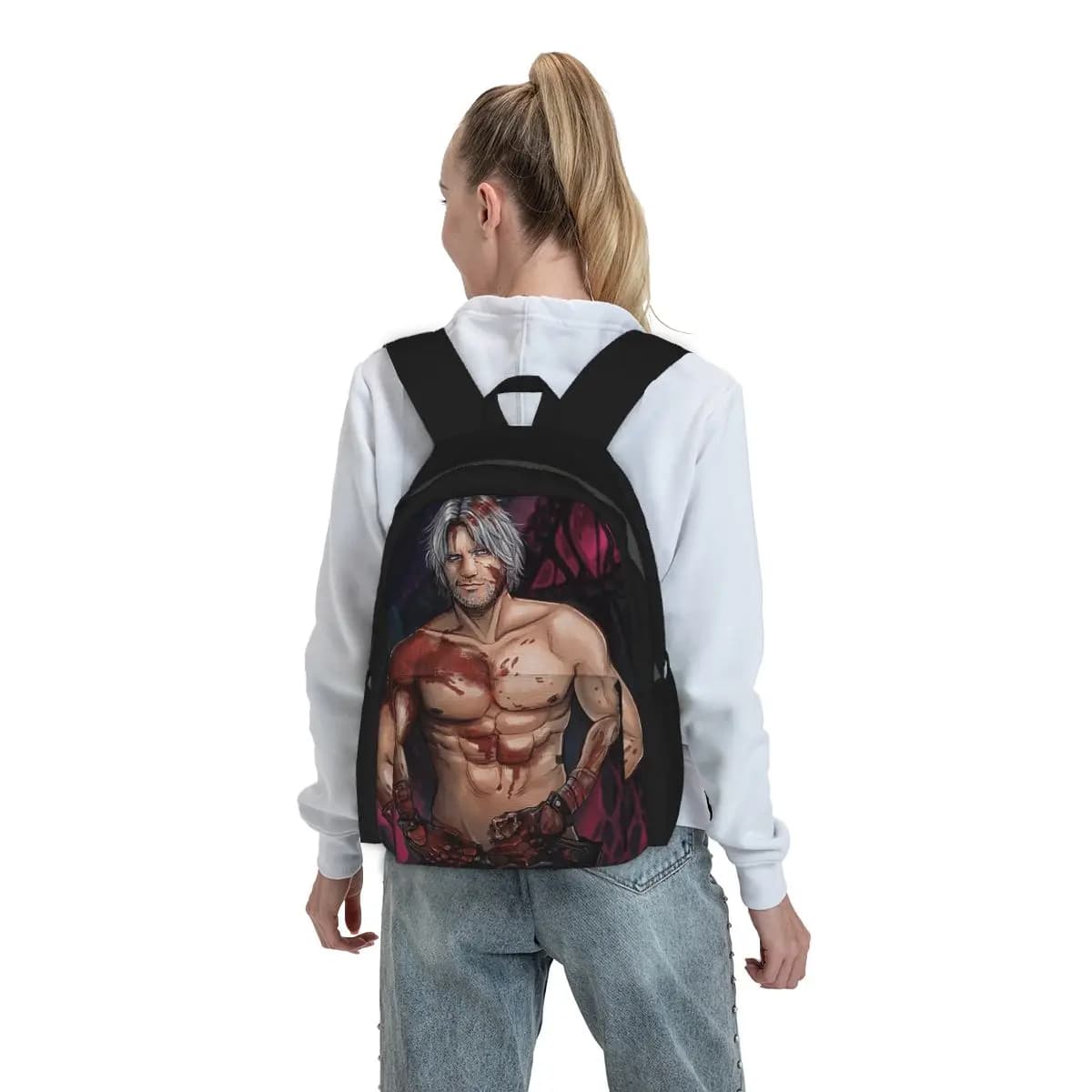 Dante Devil May Cry 5 Zaino classico per ragazzi e ragazze, borsa per libri, borsa da scuola per bambini, borse a tracolla per computer per uomini e donne