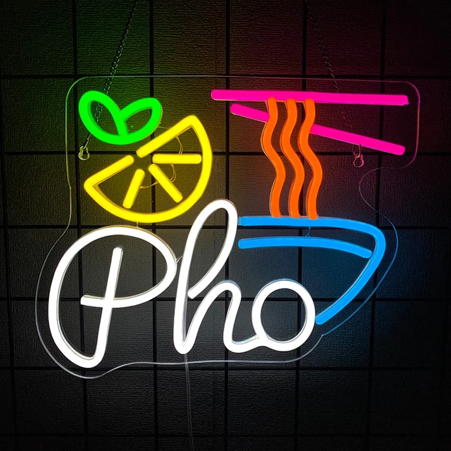 Insegna al neon Emily per decorazione da parete, insegna luminosa per decorazione di ristoranti vietnamiti, cucina domestica, regalo per gli amanti del Pho, alimentata tramite USB