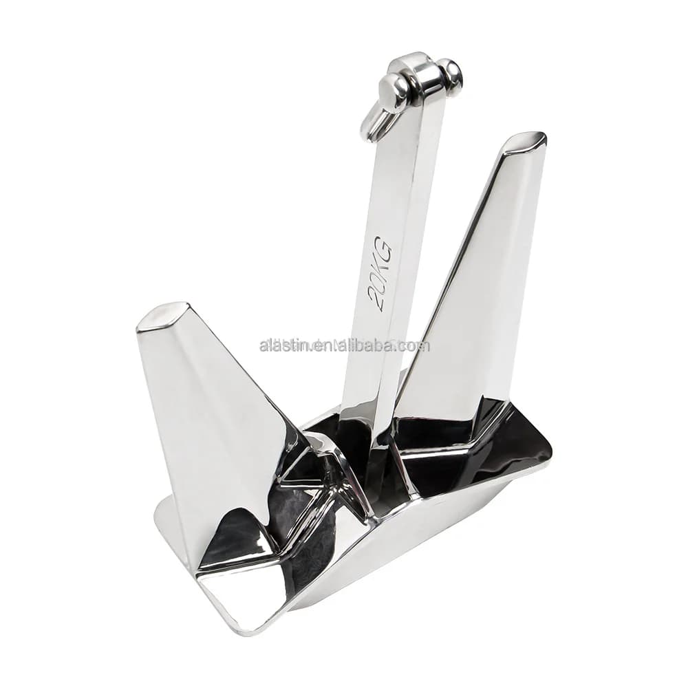 High Polished Marine Hardware 316 Stainless Steel Boat Anchor 12kg-160kg N Style Pool Anchor