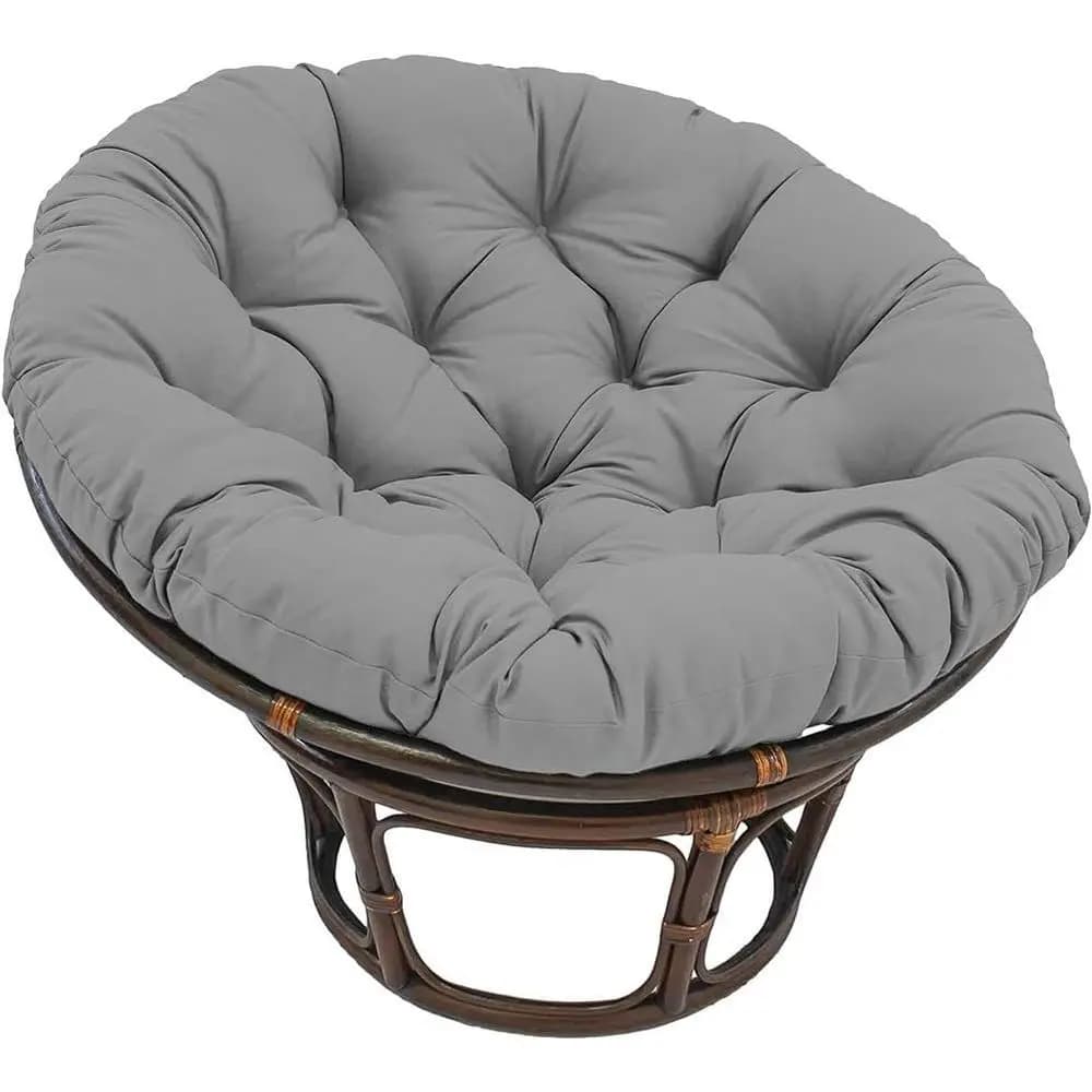 Outdoor Indoor Egg Swing Chair Cushion, Thickened Round Seat Pad, 90x90cm Gray Patio Garden