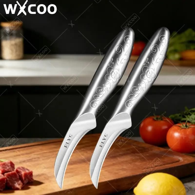 WXCOO Coltello da Cucina in Acciaio Inox 2-in-1 Multifunzione per Frutta e Verdura con Apribottiglie