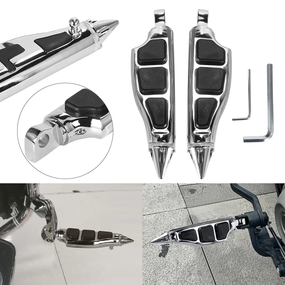Pedane poggiapiedi moto con montaggio maschio, filettatura 10mm, per Harley Iron XL 883 1200 Touring Custom Dyna Softail