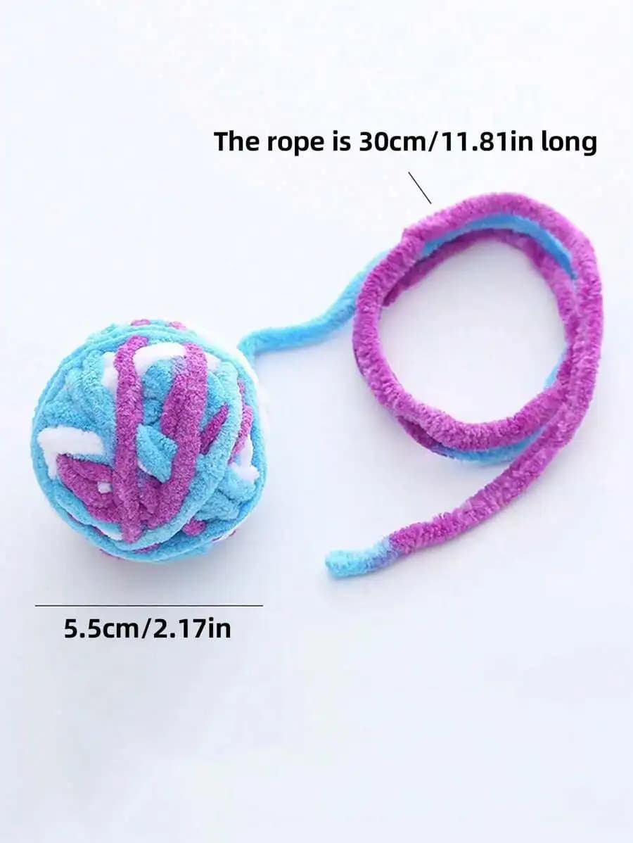 Cat Rope Toy With Colorful Ball For Self Entertainment And Anxiety Relief