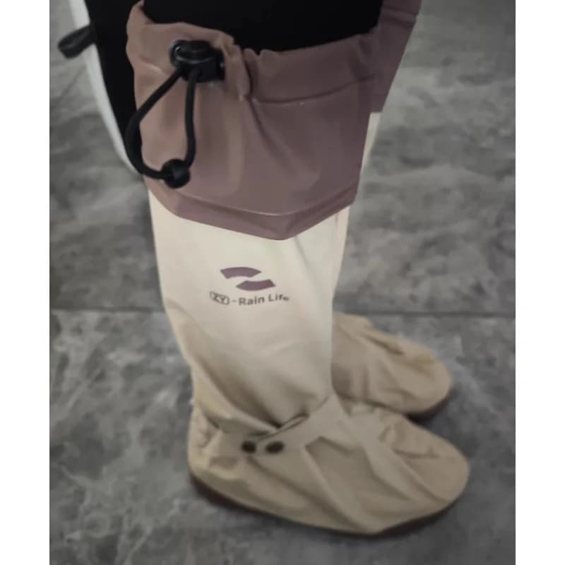 Stivali da Pioggia Alti in PVC Spesso per Uomo e Donna, Copriscarpe Impermeabili Antiscivolo per Ciclismo, Equitazione ed Escursionismo