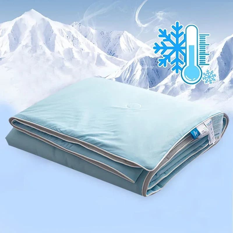 Piumino Rinfrescante per l'Estate in Seta Ghiaccio Tinta Unita, Leggero e Morbido, Misura Twin/King, Coperta Fredda