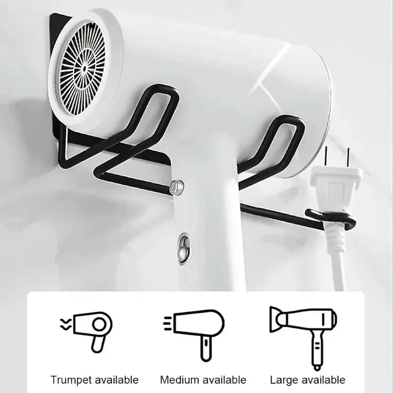 Organizzatore di strumenti per capelli a parete resistente al calore, scaffale regolabile per styler e asciugatrice - Accessori per rack di stoccaggio salvaspazio per il bagno
