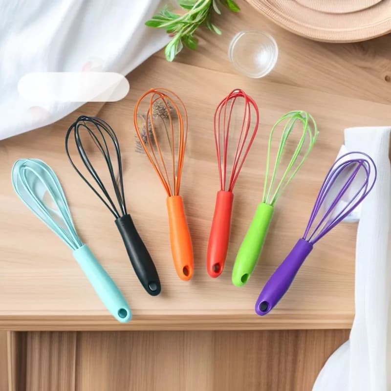 Mini frullino manuale in silicone per cucina, sbattitore per uova, utensile da pasticceria, nuovo frullino per uova con manico in plastica