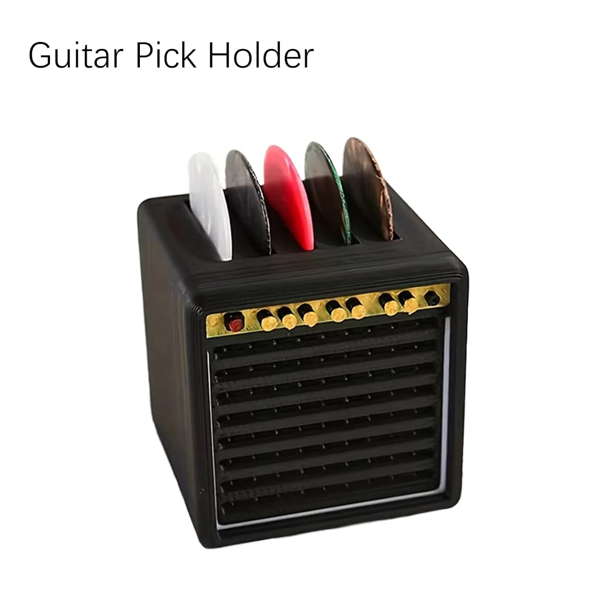 Miwayer Compact Guitar Pick Keeper 3D Printing Drawer Design Moisture-Proof Plectrum Organizer for Guitar Players