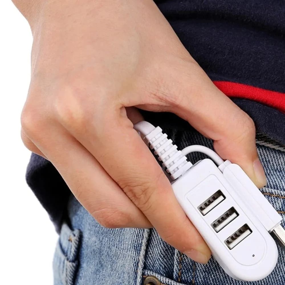Hub USB portatile multifunzione 30/120 cm, versione aggiornata 2.0, splitter USB 3 in 1, hub con porte USB.