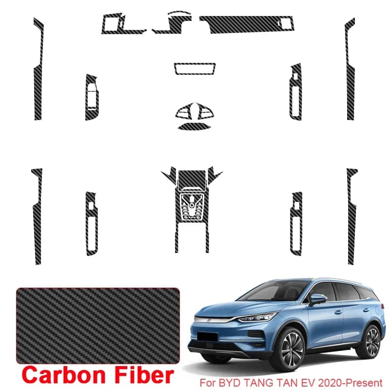 Auto Carbonio Interni Adesivo Finestra di Sollevamento Pannello Decal Gear Porta Interna Pellicola Protettiva Accessorio Per BYD TANG TAN EV 2020-2026