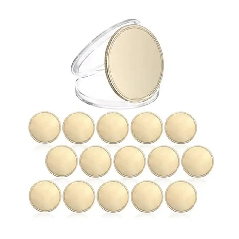 AS94-1.6 Pollici Moneta in Metallo Incisa al Laser, Moneta Stampata Vuota per Incisione Laser, Oro, 15 Pezzi