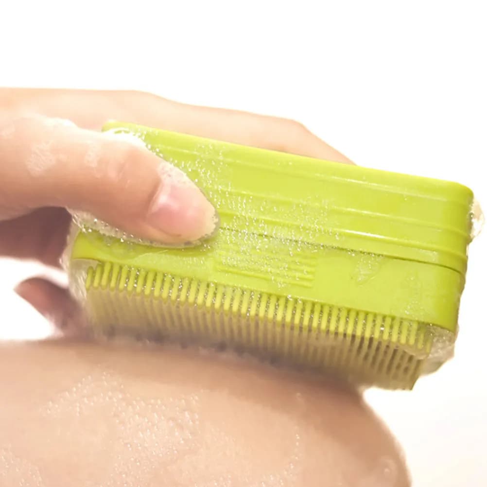 Portasapone Multifunzionale in Silicone con Coperchio, Funziona anche come Spazzola da Bagno, Vassoio Salvaspazio per Bagno, Toilette, Cucina, Hotel