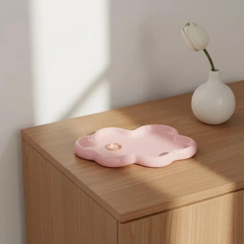 Cloud-Shaped Plastic Jewelry Tray Decorative Plate For Rings Earrings Bracelets Necklaces Tray For Women Bedroom Decor