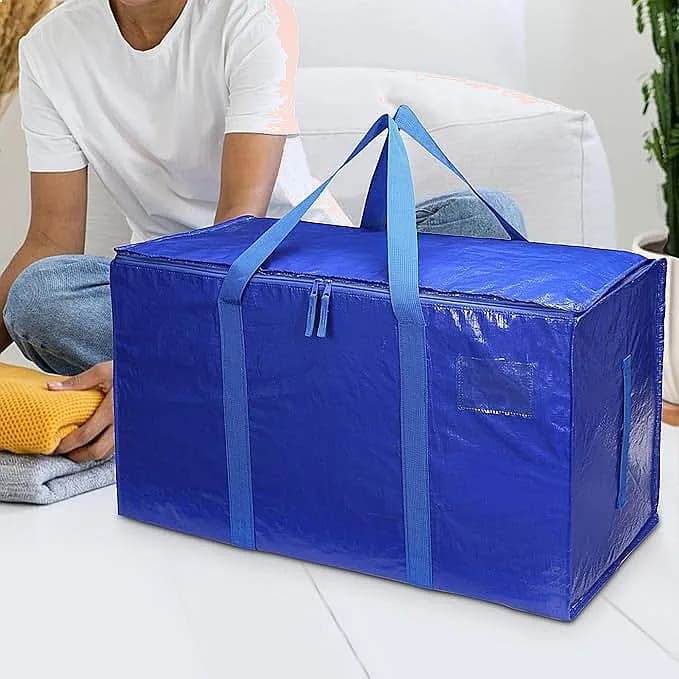 2 Pack Extra Large Moving Bags Heavy Duty with Zippers & Carrying Handles, Durable Storage Bags Moving Boxes for Closet Organize
