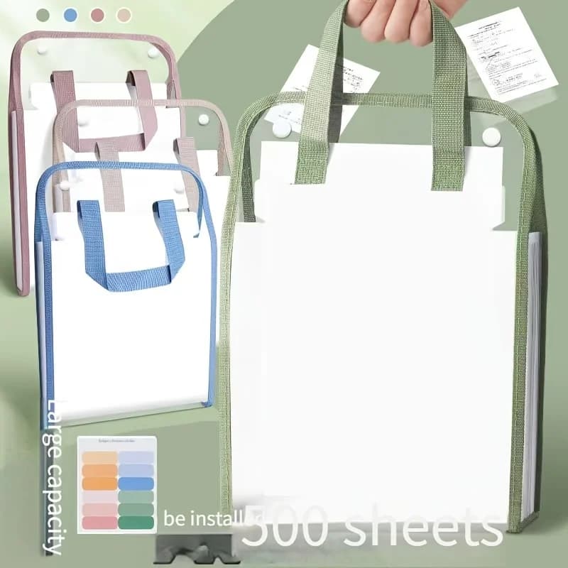 Cartella portadocumenti trasparente a 13 tasche, cartella espandibile, organizer per documenti, formato A4, adatta per casa, scuola, ufficio