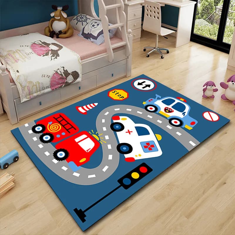 Children's Room Bedroom Bedside Living Room Floor Mat Cute Cartoon Creative Crawling Carpet Home Decoration Rugs for Bedroom