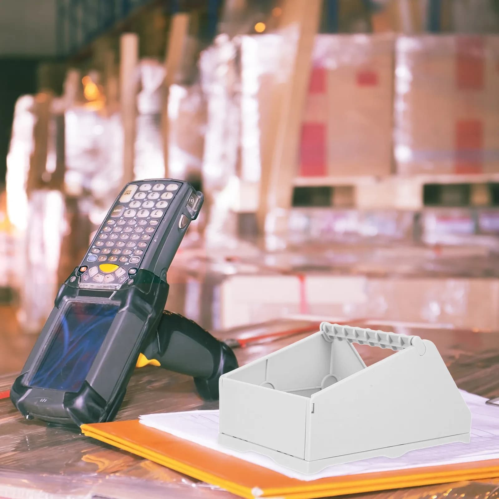 Dispenser per etichette termiche in plastica per rotoli di etichette di spedizione, per ufficio, magazzino, negozio, uso al dettaglio, salvaspazio, compatto, stabile